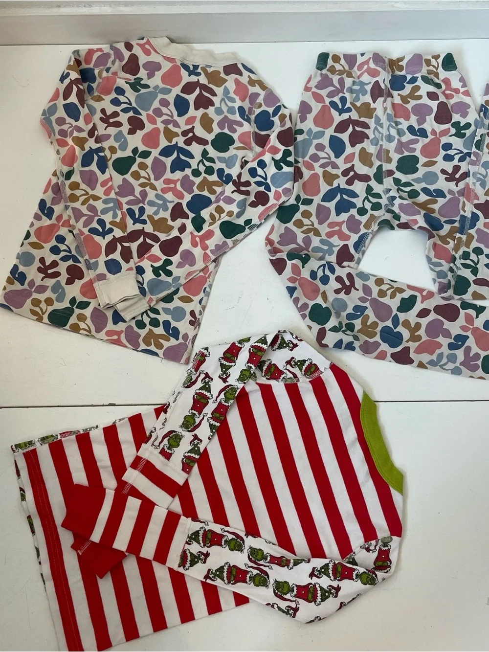 Hanna Andersson Girls Floral Long John Pajama Set Organic Cotton Size 8